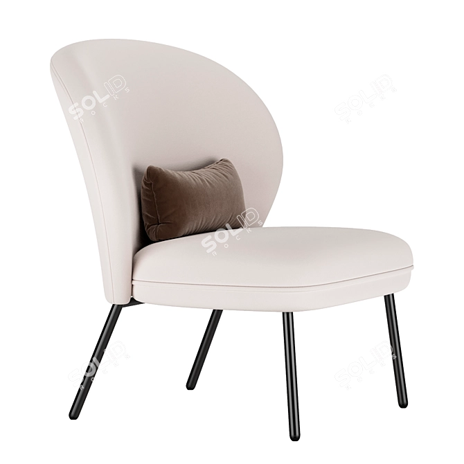 Ventall Armchair: Sleek and Stylish Seating Solution 3D model image 4