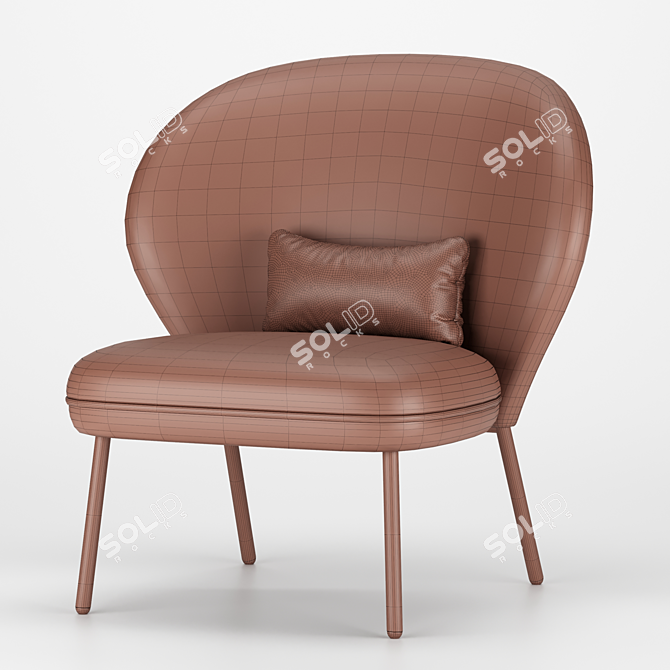 Ventall Armchair: Sleek and Stylish Seating Solution 3D model image 5