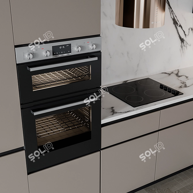 Modern Kitchen Unit - Easily Customizable & Stylish 3D model image 5