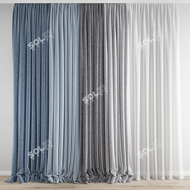 Polygonal Curtain Model - High Quality 3D model image 1