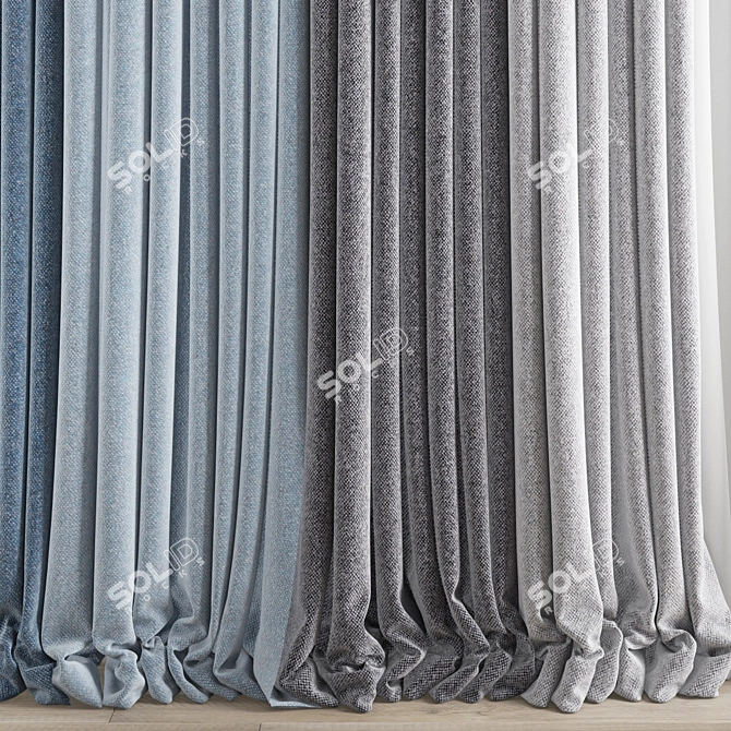 Polygonal Curtain Model - High Quality 3D model image 2