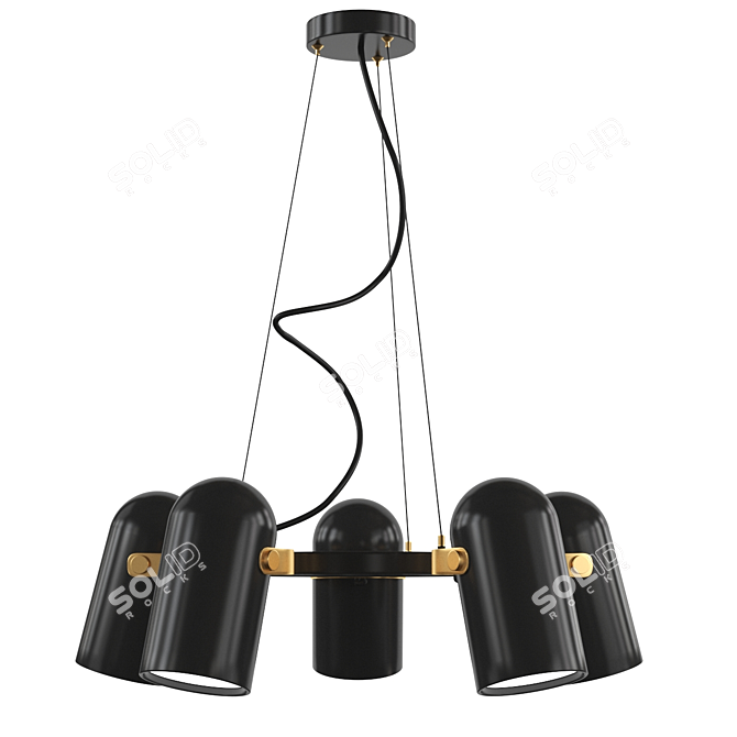 Eugenio Metal LED Pendant: Adjustable Elegance 3D model image 1