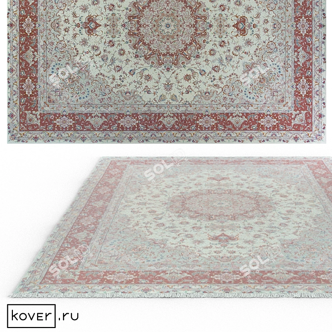 Tabriz IR Traditional Floral Carpet 3D model image 1