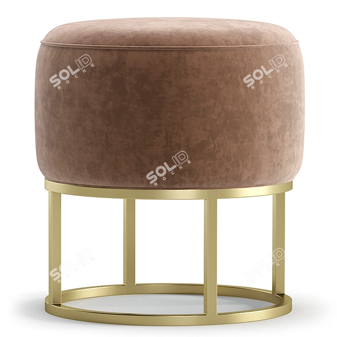 Elegant Rosie Pouffe: 3 Color Options 3D model image 3