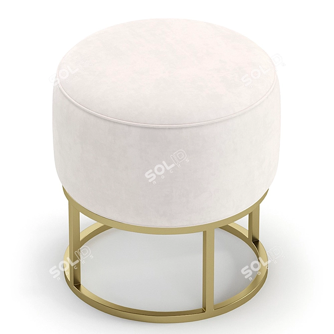 Elegant Rosie Pouffe: 3 Color Options 3D model image 4