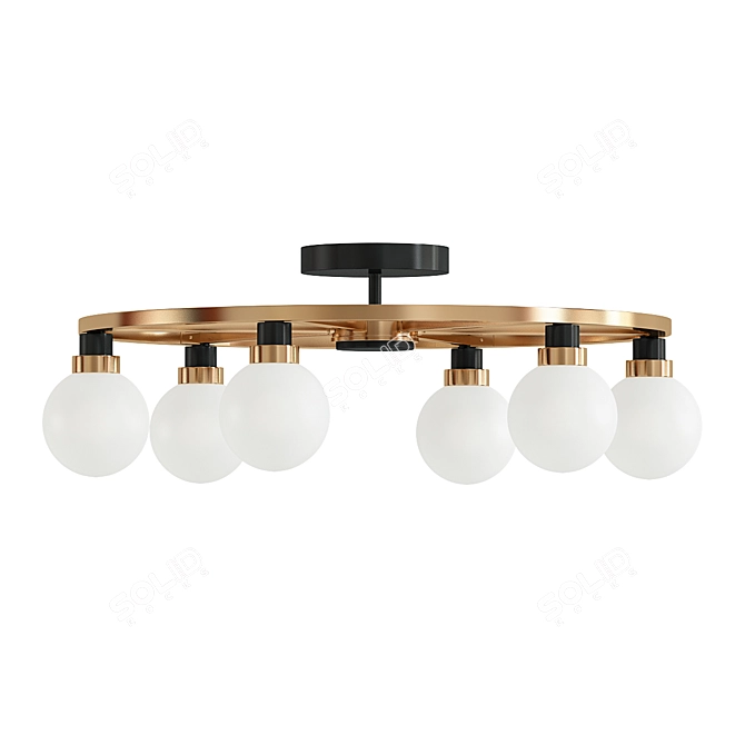 Modern Lonan Semi Flush Mount 3D model image 1