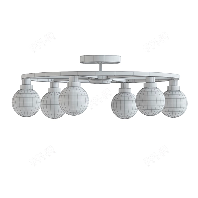 Modern Lonan Semi Flush Mount 3D model image 2