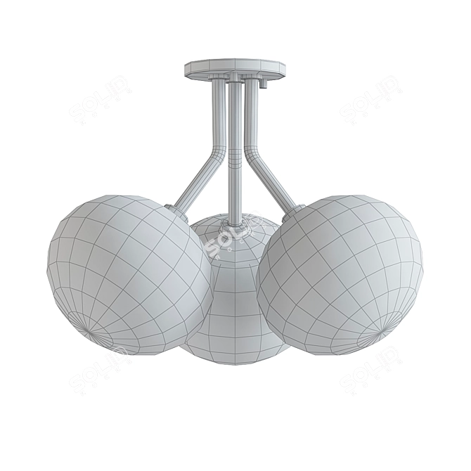 Modern Alex 3 Flush Mount 3D model image 2