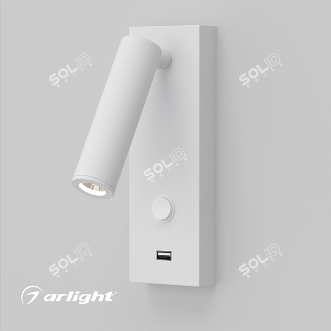 Narrow Beam Wall Spotlight with USB Charging Port 3D model image 2