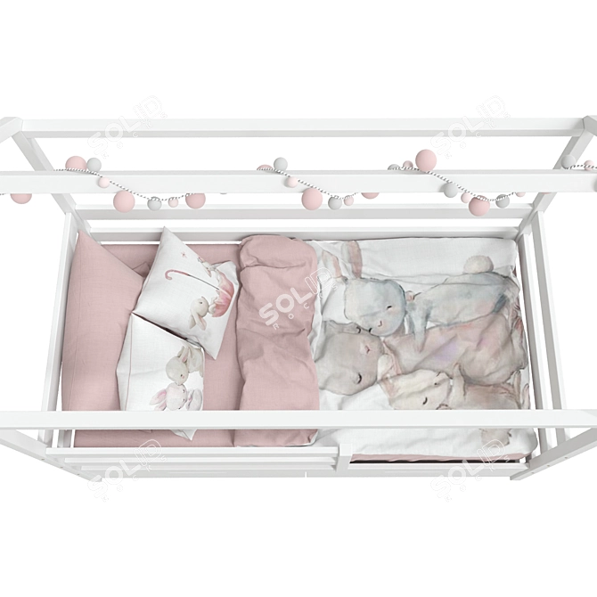 Eco-Pink Textile Bedhouse 3D model image 3