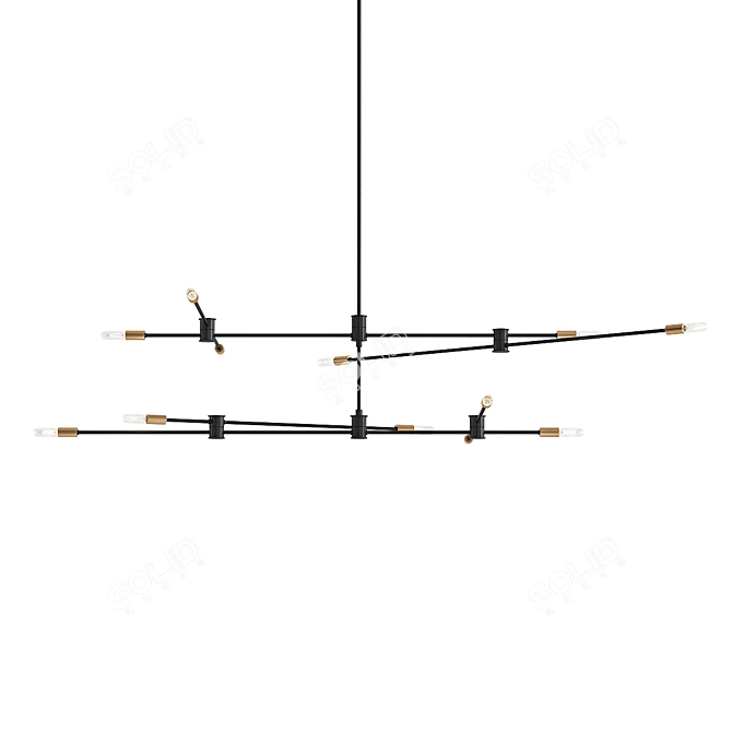 Sleek Jordy 12-Light Chandelier 3D model image 1