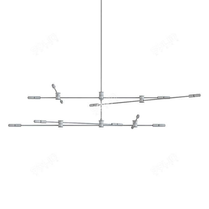 Sleek Jordy 12-Light Chandelier 3D model image 2