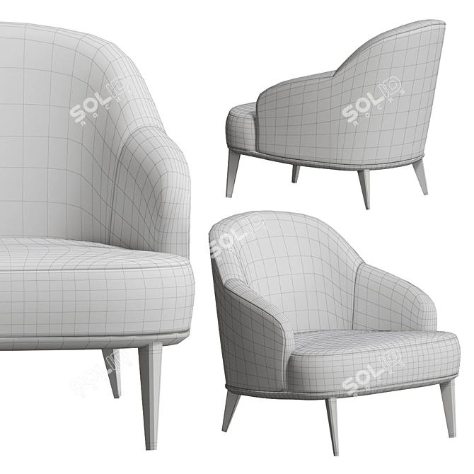 Title: Elegant LESLIE Armchairs for Modern Living 3D model image 5