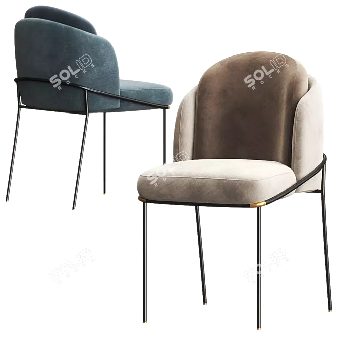 Luxurious FIL NOIR Chair: 2017 Version 3D model image 3