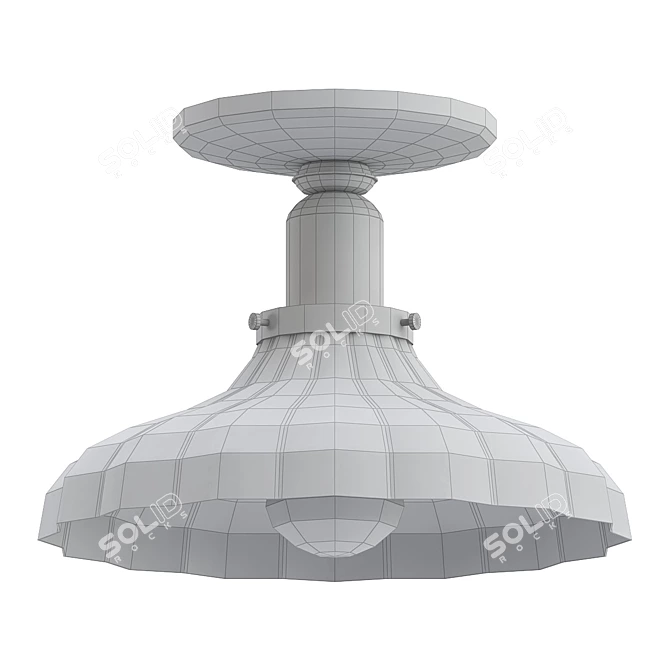 Elegant Milk Glass Ceiling Light 3D model image 2