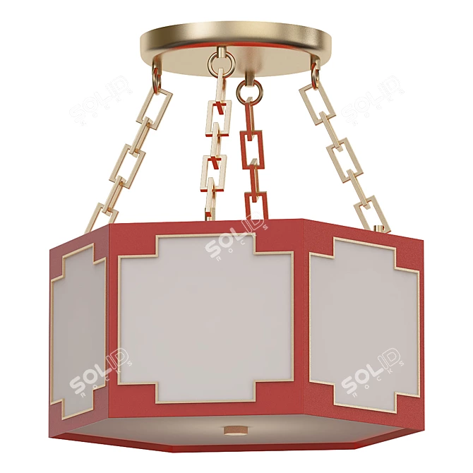 Taylor Semi Flush Mount 3D model image 1