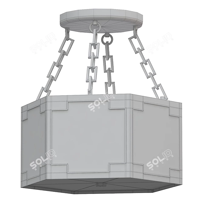 Taylor Semi Flush Mount 3D model image 2