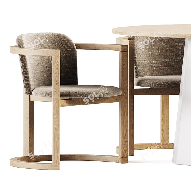 Elegant Dix Table & Stir Chair 3D model image 3