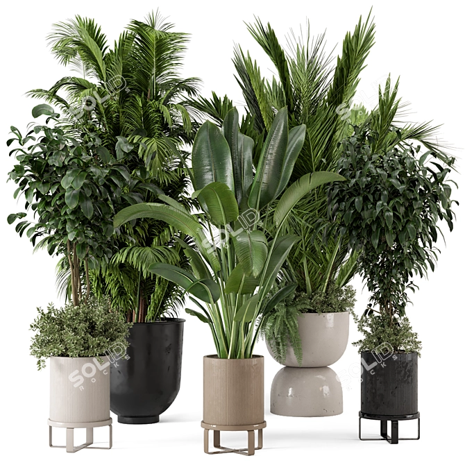 Greenery in Ferm Living Bau Pot: Set of 538 3D model image 1