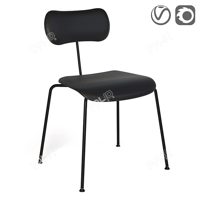 Elegant Faux Leather Chair: Nod 3D model image 1