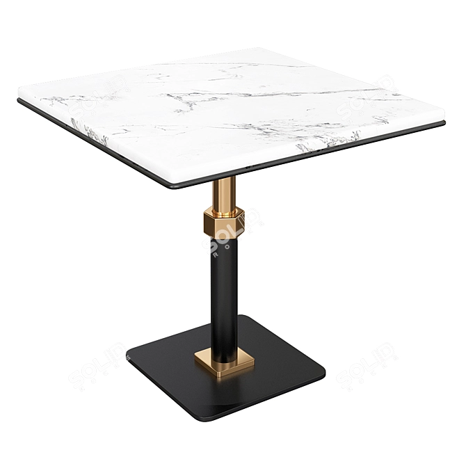 Elegant Square Marble Side Table 3D model image 1