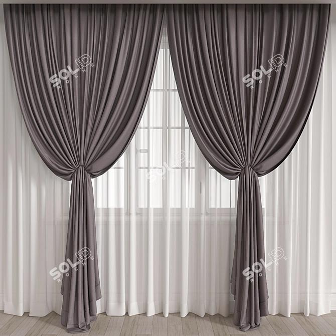 Title: Versatile Curtain with 107K Polys 3D model image 1