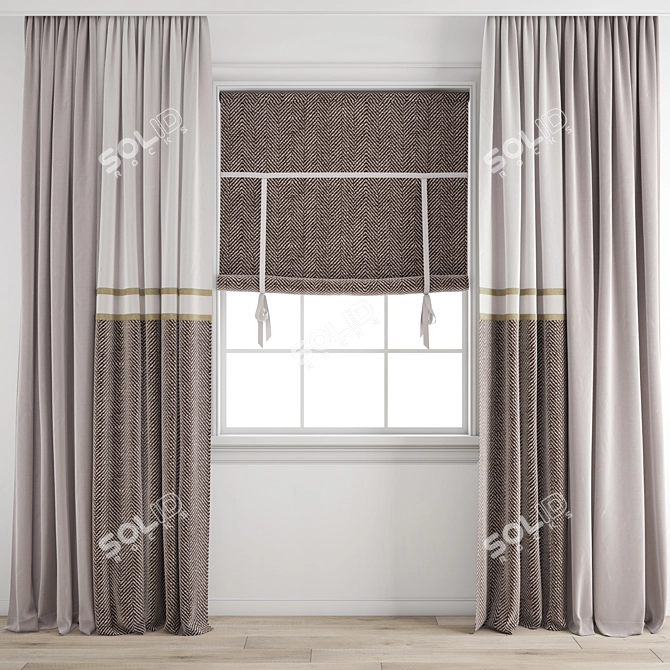 Polygonal Curtain Model - High Quality 3D model image 1