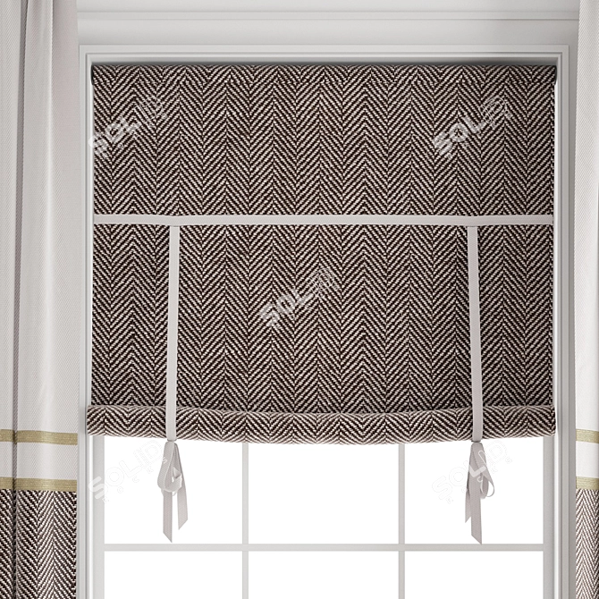 Polygonal Curtain Model - High Quality 3D model image 2