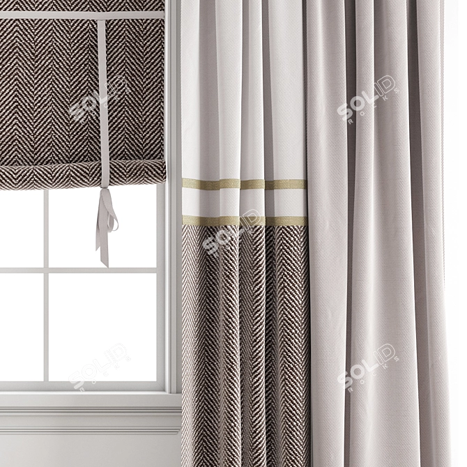 Polygonal Curtain Model - High Quality 3D model image 4