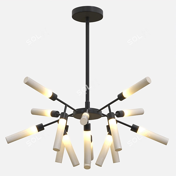 Elegant LED Splio Ceiling Chandelier 3D model image 2