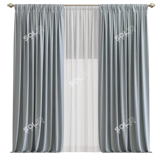 Elegant Home 966: Modern Curtains 3D model image 1