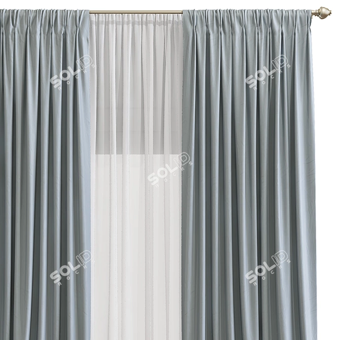 Elegant Home 966: Modern Curtains 3D model image 2