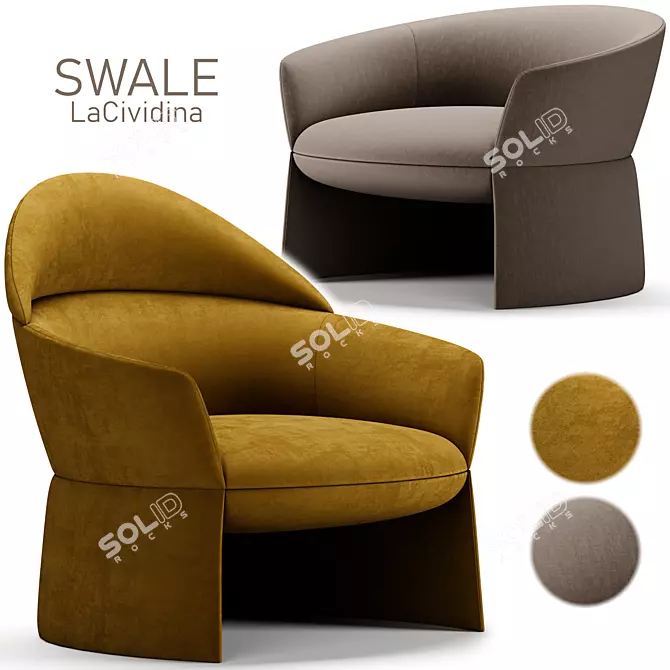 Title: SWALE Armchair - Modern Elegance 3D model image 2