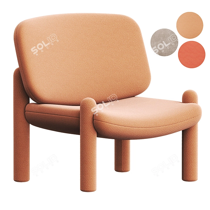 Modern TOTTORI Fabric Armchair 3D model image 1