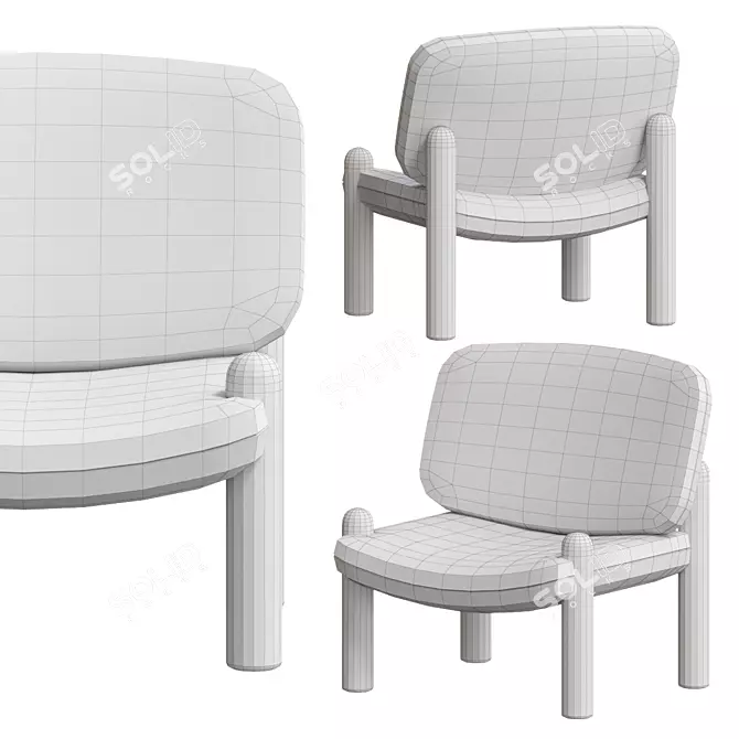 Modern TOTTORI Fabric Armchair 3D model image 5