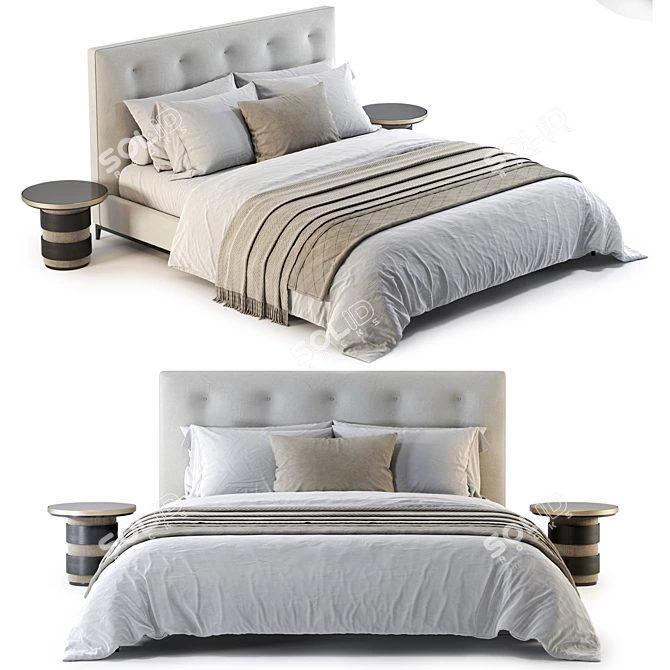 Modern Minotti Andersen Bed: High Quality & Stylish 3D model image 2