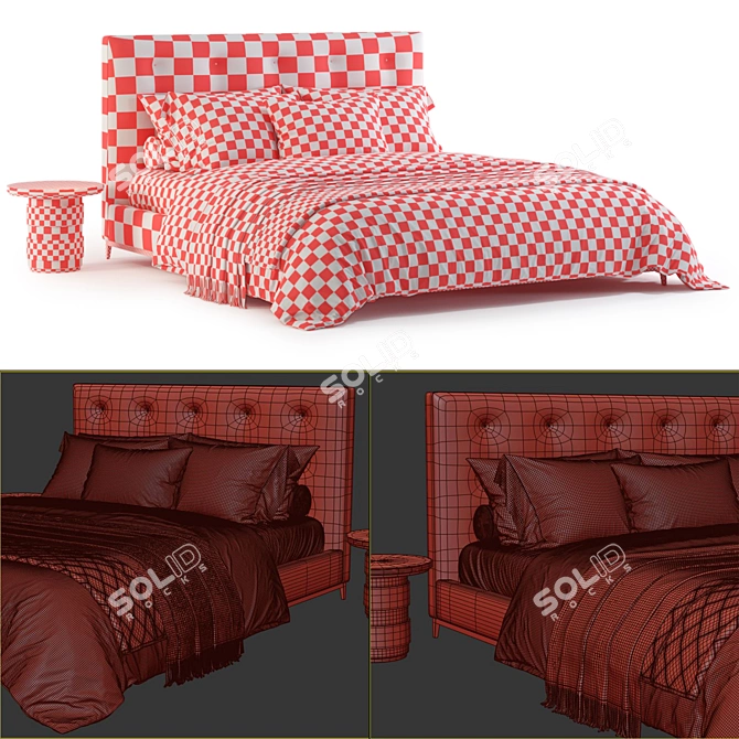 Modern Minotti Andersen Bed: High Quality & Stylish 3D model image 3