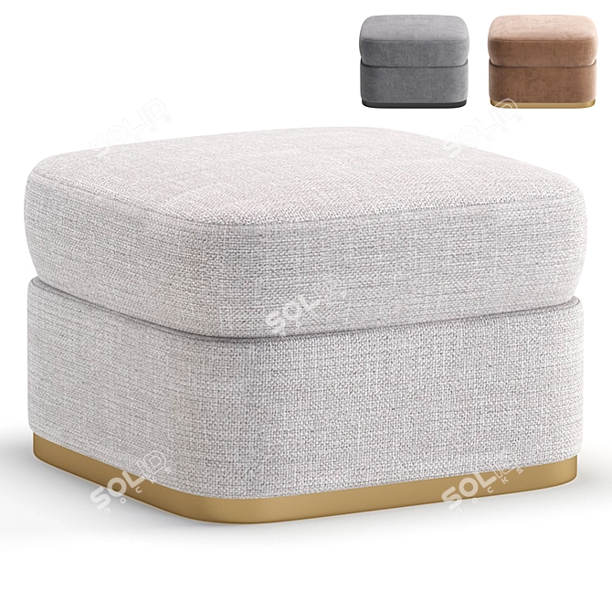 Modern Jessica Pouf: 3 Color Options 3D model image 5