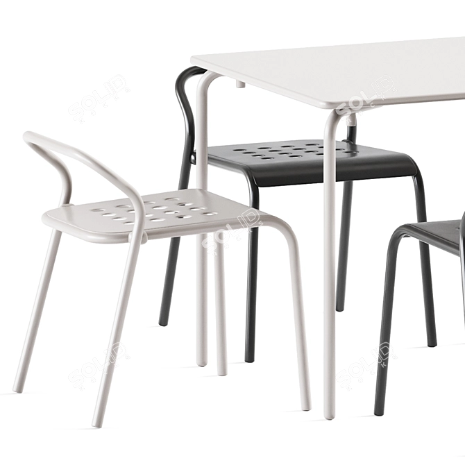 Easy Table & Noss Outdoor Chair: Perfect Outdoor Duo 3D model image 2