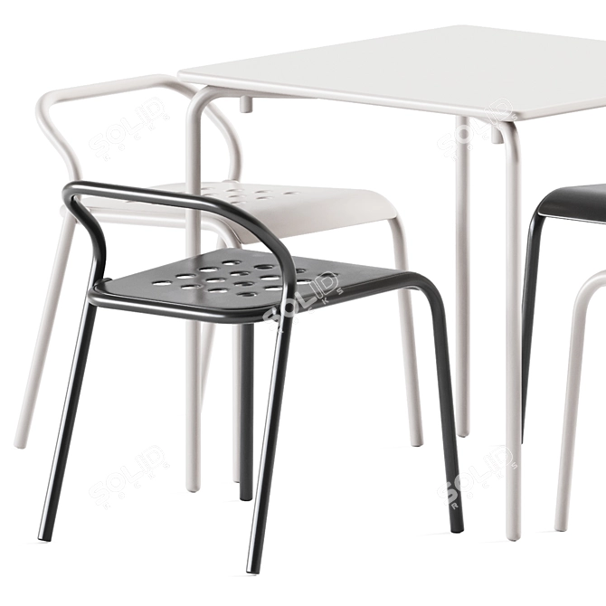 Easy Table & Noss Outdoor Chair: Perfect Outdoor Duo 3D model image 3