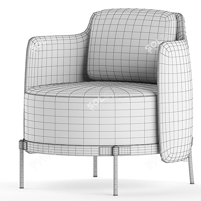 Trendy TAPE Armchair: Sleek Design 3D model image 4