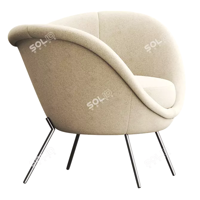 Sleek Modern D.154.2 Chair 3D model image 1