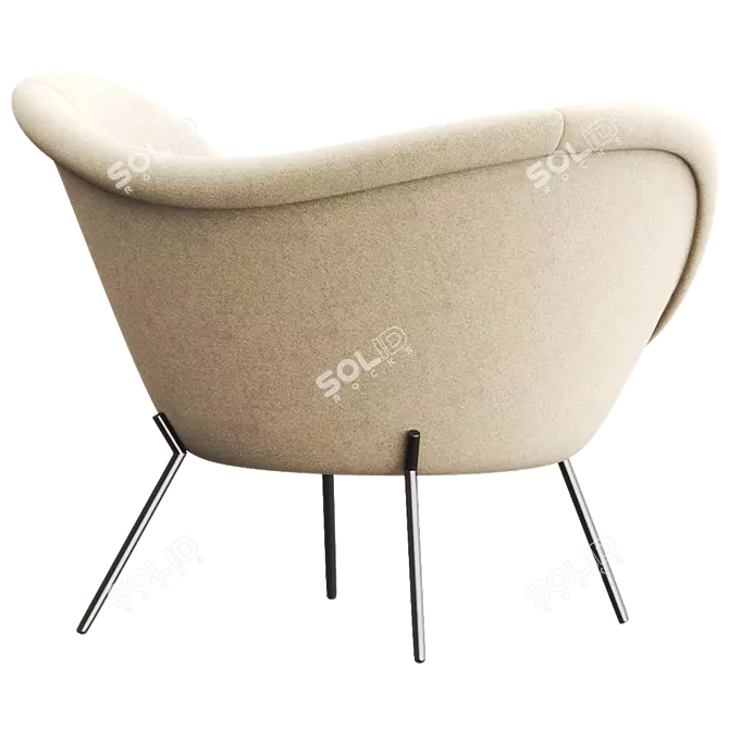 Sleek Modern D.154.2 Chair 3D model image 3