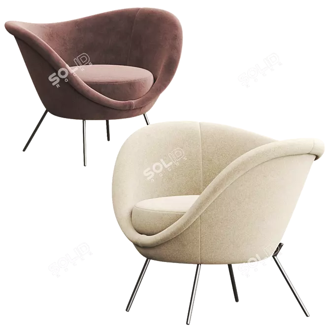 Sleek Modern D.154.2 Chair 3D model image 4