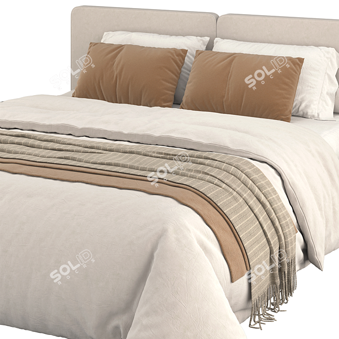 Elegant Minotti Tatlin Bed 3D model image 3