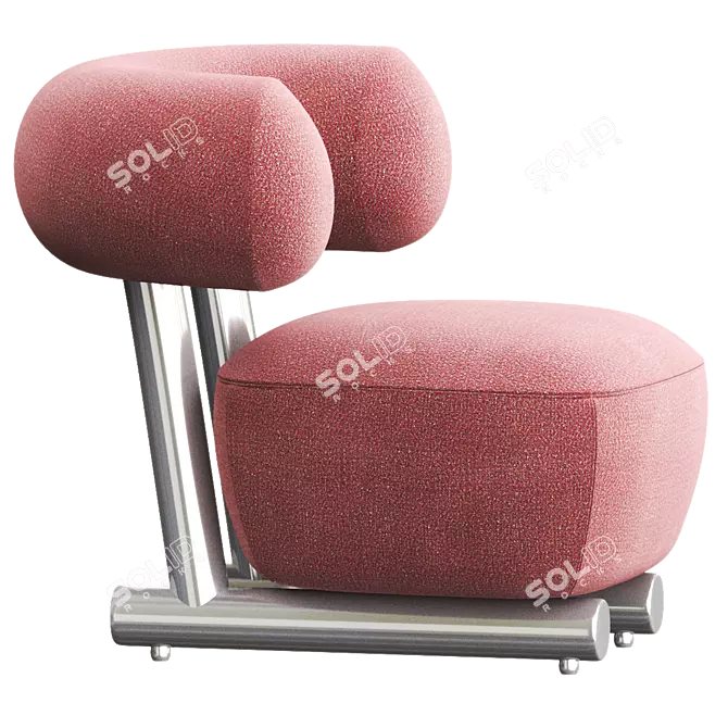 Sleek PIPE Armchair by Moroso 3D model image 2
