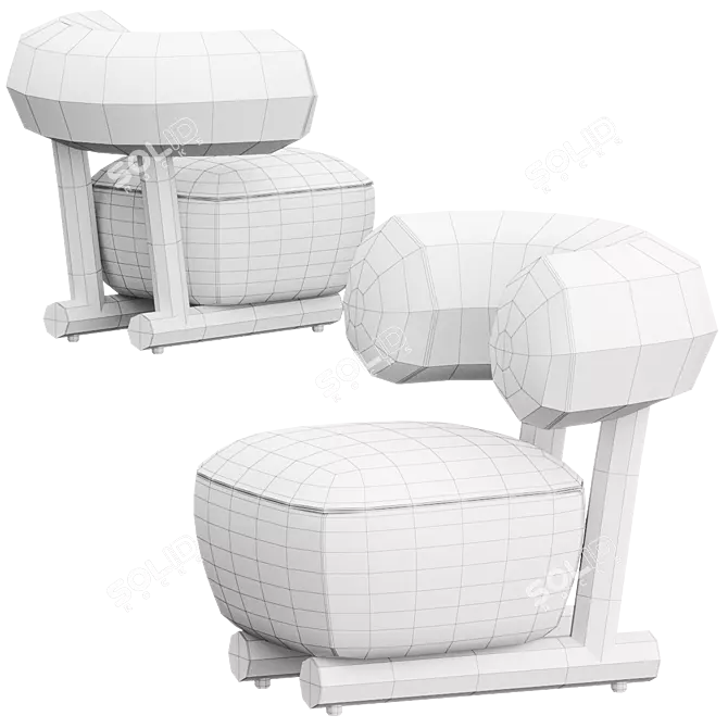 Sleek PIPE Armchair by Moroso 3D model image 5