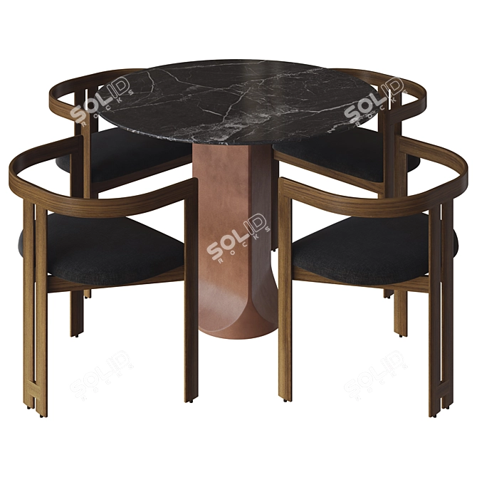 Elegant Pigreco Chair & Togrul Table: Tacchini's Finest 3D model image 2