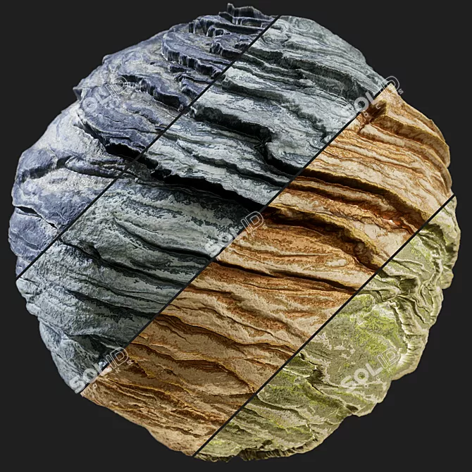 Rock PBR Seamless Materials 3D model image 2