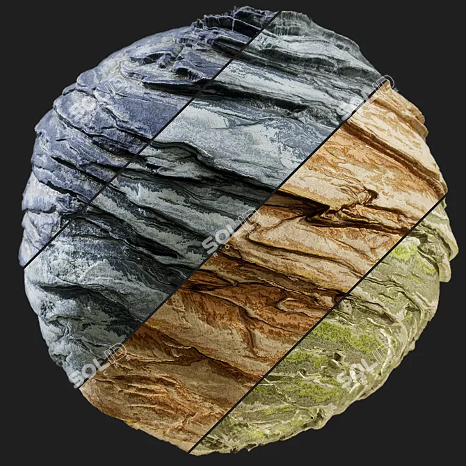 Rock PBR Seamless Materials 3D model image 3